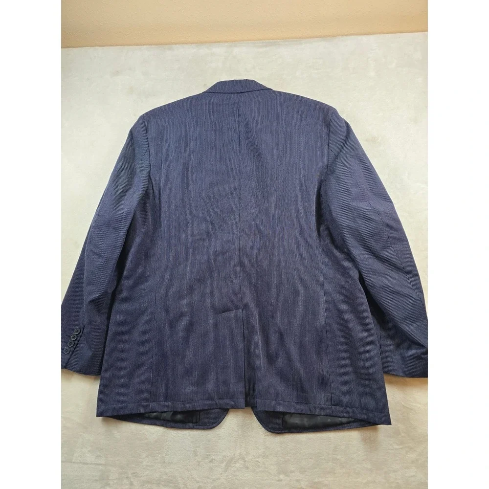 INC Cotton Pinstripe Blazer Mens 2XL Blue Sport Coat International Concepts